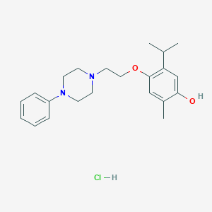 molecular formula C22H31ClN2O2 B011485 Phenol, 2-methyl-5-(1-methylethyl)-4-(2-(4-phenyl-1-piperazinyl)ethoxy)-, monohydrochloride CAS No. 103840-25-1