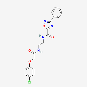 molecular formula C19H17ClN4O4 B11485083 N-(2-{[(4-chlorophenoxy)acetyl]amino}ethyl)-3-phenyl-1,2,4-oxadiazole-5-carboxamide 