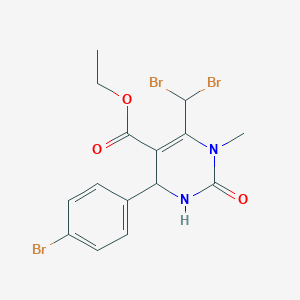 molecular formula C15H15Br3N2O3 B11485535 Ethyl 4-(4-bromophenyl)-6-(dibromomethyl)-1-methyl-2-oxo-1,2,3,4-tetrahydropyrimidine-5-carboxylate 