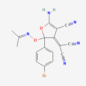 molecular formula C17H12BrN5O2 B11485922 [5-amino-2-(4-bromophenyl)-4-cyano-2-[(propan-2-ylideneamino)oxy]furan-3(2H)-ylidene]propanedinitrile 