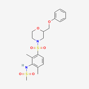 molecular formula C20H26N2O6S2 B11485963 N-(2,6-dimethyl-3-{[2-(phenoxymethyl)morpholin-4-yl]sulfonyl}phenyl)methanesulfonamide 