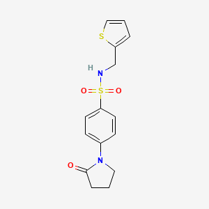 molecular formula C15H16N2O3S2 B11485980 4-(2-oxopyrrolidin-1-yl)-N-(thiophen-2-ylmethyl)benzenesulfonamide 
