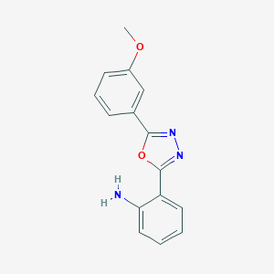 molecular formula C15H13N3O2 B114863 2-[5-(3-Methoxyphenyl)-1,3,4-oxadiazol-2-yl]aniline CAS No. 159222-58-9
