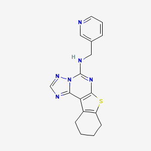 molecular formula C17H16N6S B11486439 N-(pyridin-3-ylmethyl)-8,9,10,11-tetrahydro[1]benzothieno[3,2-e][1,2,4]triazolo[1,5-c]pyrimidin-5-amine 