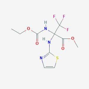molecular formula C10H12F3N3O4S B11486462 methyl 2-[(ethoxycarbonyl)amino]-3,3,3-trifluoro-N-1,3-thiazol-2-ylalaninate 