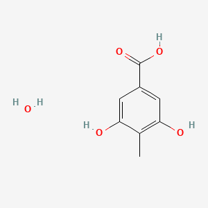 molecular formula C16H18O9 B1148660 3,5-Dihydroxy-4-methylbenzoic acid;hydrate CAS No. 199926-34-6