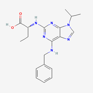 molecular formula C19H24N6O2 B1148674 Butanoic acid, 2-((9-(1-methylethyl)-6-((phenylmethyl)amino)-9H-purin-2-yl)amino)-, (2R)- CAS No. 482615-12-3