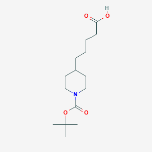 molecular formula C15H27NO4 B1148748 4-(4-Carboxy-butyl)-piperidine-1-carboxylic acid tert-butyl ester CAS No. 142638-91-3