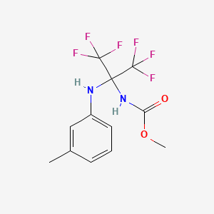 molecular formula C12H12F6N2O2 B11487512 Methyl {1,1,1,3,3,3-hexafluoro-2-[(3-methylphenyl)amino]propan-2-yl}carbamate 