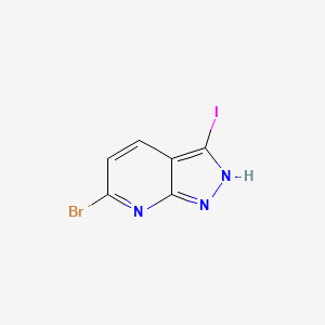 molecular formula C6H3BrIN3 B1148755 6-Bromo-3-iodo-1H-pyrazolo[3,4-b]pyridine CAS No. 1357946-55-4