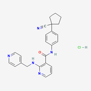 molecular formula C24H24ClN5O B1148798 N-[4-(1-cyanocyclopentyl)phenyl]-2-(pyridin-4-ylmethylamino)pyridine-3-carboxamide;hydrochloride CAS No. 1218779-89-5