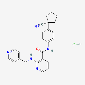 molecular formula C24H24ClN5O B1148798 N-[4-(1-Cyanocyclopentyl)phenyl]-2-{[(pyridin-4-yl)methyl]amino}pyridine-3-carboxamide hydrogen chloride (1:1) CAS No. 1218779-89-5