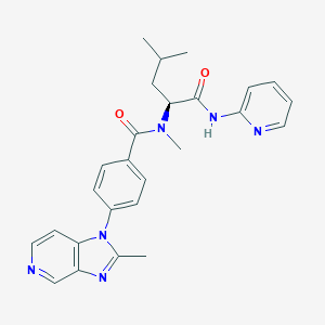 molecular formula C26H28N6O2 B114880 N-methyl-4-(2-methylimidazo[4,5-c]pyridin-1-yl)-N-[(2S)-4-methyl-1-oxo-1-(pyridin-2-ylamino)pentan-2-yl]benzamide CAS No. 152551-17-2