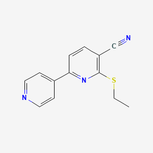 molecular formula C13H11N3S B11488436 6-(Ethylsulfanyl)-2,4'-bipyridine-5-carbonitrile 