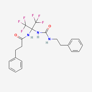 molecular formula C21H21F6N3O2 B11488622 N-(1,1,1,3,3,3-hexafluoro-2-{[(2-phenylethyl)carbamoyl]amino}propan-2-yl)-3-phenylpropanamide 