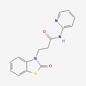 molecular formula C15H13N3O2S B11488770 3-(2-oxo-1,3-benzothiazol-3(2H)-yl)-N-(pyridin-2-yl)propanamide 