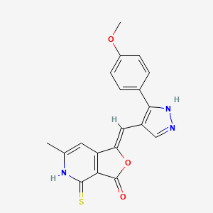 molecular formula C19H15N3O3S B11488961 (1Z)-1-{[3-(4-methoxyphenyl)-1H-pyrazol-4-yl]methylidene}-6-methyl-4-thioxo-4,5-dihydrofuro[3,4-c]pyridin-3(1H)-one 