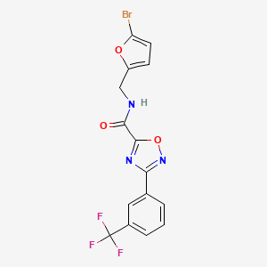 molecular formula C15H9BrF3N3O3 B11489125 N-[(5-bromofuran-2-yl)methyl]-3-[3-(trifluoromethyl)phenyl]-1,2,4-oxadiazole-5-carboxamide 