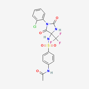 molecular formula C18H14ClF3N4O5S B11489222 N-(4-{[1-(2-chlorophenyl)-2,5-dioxo-4-(trifluoromethyl)imidazolidin-4-yl]sulfamoyl}phenyl)acetamide 