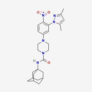 molecular formula C26H34N6O3 B11489248 N-(Adamantan-1-YL)-4-[3-(3,5-dimethyl-1H-pyrazol-1-YL)-4-nitrophenyl]piperazine-1-carboxamide 