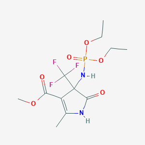 molecular formula C12H18F3N2O6P B11489461 methyl 4-[(diethoxyphosphoryl)amino]-2-methyl-5-oxo-4-(trifluoromethyl)-4,5-dihydro-1H-pyrrole-3-carboxylate 