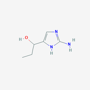 molecular formula C6H11N3O B114895 1-(2-amino-1H-imidazol-5-yl)propan-1-ol CAS No. 154809-18-4
