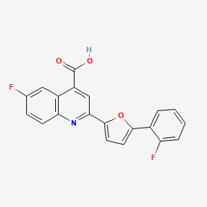 molecular formula C20H11F2NO3 B11489603 6-Fluoro-2-[5-(2-fluorophenyl)furan-2-yl]quinoline-4-carboxylic acid 