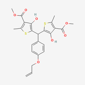molecular formula C24H24O7S2 B11489685 Dimethyl 5,5'-{[4-(prop-2-en-1-yloxy)phenyl]methanediyl}bis(4-hydroxy-2-methylthiophene-3-carboxylate) 