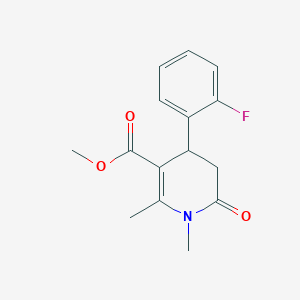 molecular formula C15H16FNO3 B11489707 Methyl 4-(2-fluorophenyl)-1,2-dimethyl-6-oxo-1,4,5,6-tetrahydropyridine-3-carboxylate 