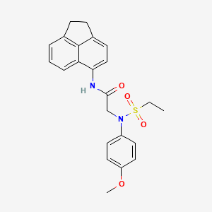molecular formula C23H24N2O4S B11489809 N-(1,2-Dihydroacenaphthylen-5-YL)-2-[N-(4-methoxyphenyl)ethanesulfonamido]acetamide 