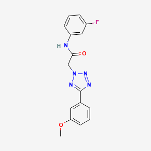molecular formula C16H14FN5O2 B11489835 N-(3-fluorophenyl)-2-[5-(3-methoxyphenyl)-2H-tetrazol-2-yl]acetamide 