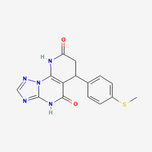 molecular formula C15H13N5O2S B11489890 6-[4-(methylsulfanyl)phenyl]-6,9-dihydropyrido[3,2-e][1,2,4]triazolo[1,5-a]pyrimidine-5,8(4H,7H)-dione 