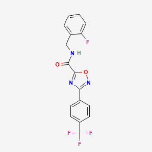 molecular formula C17H11F4N3O2 B11489945 N-[(2-fluorophenyl)methyl]-3-[4-(trifluoromethyl)phenyl]-1,2,4-oxadiazole-5-carboxamide 