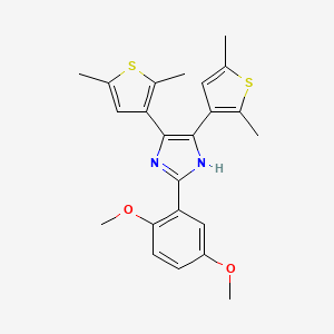 molecular formula C23H24N2O2S2 B11490023 2-(2,5-dimethoxyphenyl)-4,5-bis(2,5-dimethylthiophen-3-yl)-1H-imidazole 