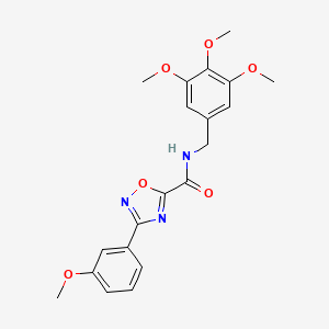 molecular formula C20H21N3O6 B11490046 3-(3-methoxyphenyl)-N-[(3,4,5-trimethoxyphenyl)methyl]-1,2,4-oxadiazole-5-carboxamide 