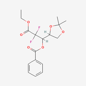 Ethyl 2,2-difluoro-3-benzoyloxy-3-(2,2-dimethyldioxolan-4-yl)-propionate