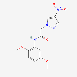 molecular formula C13H14N4O5 B11490237 N-(2,5-dimethoxyphenyl)-2-(4-nitro-1H-pyrazol-1-yl)acetamide 