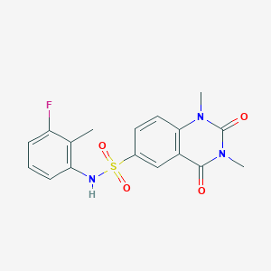 molecular formula C17H16FN3O4S B11490279 N-(3-fluoro-2-methylphenyl)-1,3-dimethyl-2,4-dioxo-1,2,3,4-tetrahydroquinazoline-6-sulfonamide 