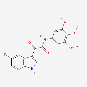 molecular formula C19H17FN2O5 B11490327 2-(5-fluoro-1H-indol-3-yl)-2-oxo-N-(3,4,5-trimethoxyphenyl)acetamide 