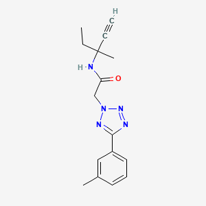 molecular formula C16H19N5O B11490334 N-(3-methylpent-1-yn-3-yl)-2-[5-(3-methylphenyl)-2H-tetrazol-2-yl]acetamide 