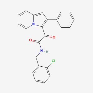 molecular formula C23H17ClN2O2 B11490625 N-[(2-chlorophenyl)methyl]-2-oxo-2-(2-phenylindolizin-3-yl)acetamide 