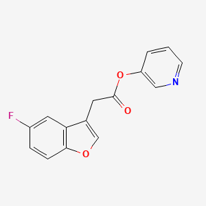 molecular formula C15H10FNO3 B11490708 Pyridin-3-yl (5-fluoro-1-benzofuran-3-yl)acetate 