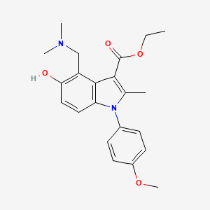 molecular formula C22H26N2O4 B11490967 ethyl 4-[(dimethylamino)methyl]-5-hydroxy-1-(4-methoxyphenyl)-2-methyl-1H-indole-3-carboxylate 
