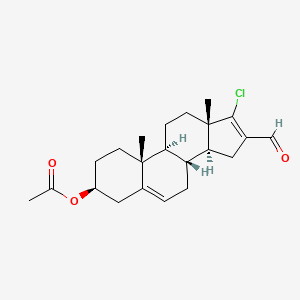 (3S,8R,9S,10R,13S,14S)-17-chloro-16-formyl-10,13-dimethyl-2,3,4,7,8,9,10,11,12,13,14,15-dodecahydro-1H-cyclopenta[a]phenanthren-3-yl acetate