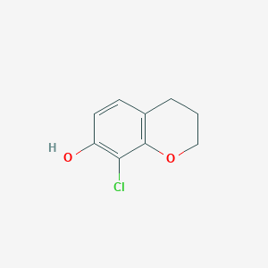 molecular formula C9H9ClO2 B1149194 8-Chlorochroman-7-ol CAS No. 1256255-23-8