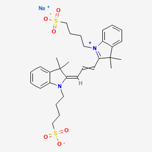 molecular formula C31H39N2NaO6S2 B1149243 Sodium;4-[2-[3-[3,3-dimethyl-1-(4-sulfonatobutyl)indol-1-ium-2-yl]prop-2-enylidene]-3,3-dimethylindol-1-yl]butane-1-sulfonate CAS No. 120724-84-7