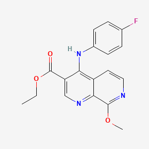 molecular formula C18H16FN3O3 B11492434 Ethyl 4-[(4-fluorophenyl)amino]-8-methoxy-1,7-naphthyridine-3-carboxylate 