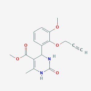 molecular formula C17H18N2O5 B11492511 Methyl 4-[3-methoxy-2-(2-propynyloxy)phenyl]-6-methyl-2-oxo-1,2,3,4-tetrahydro-5-pyrimidinecarboxylate 
