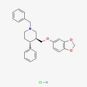 molecular formula C26H28ClNO3 B1149255 Defluoro N-Benzyl Paroxetine Hydrochloride CAS No. 105813-39-6