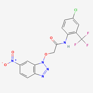 molecular formula C15H9ClF3N5O4 B11492764 N-[4-chloro-2-(trifluoromethyl)phenyl]-2-[(6-nitro-1H-benzotriazol-1-yl)oxy]acetamide 
